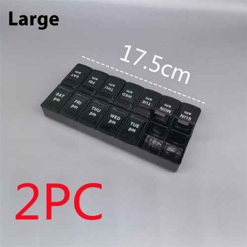 Big Small Size 14 Grid Week Pill Box Morning And Evening Color Week Pill Box Printing Russian English