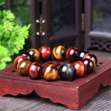 Tiger Eye Bracelet Natural Crystal Stone Buddha Bead Bracelet by Mirlaine Univers