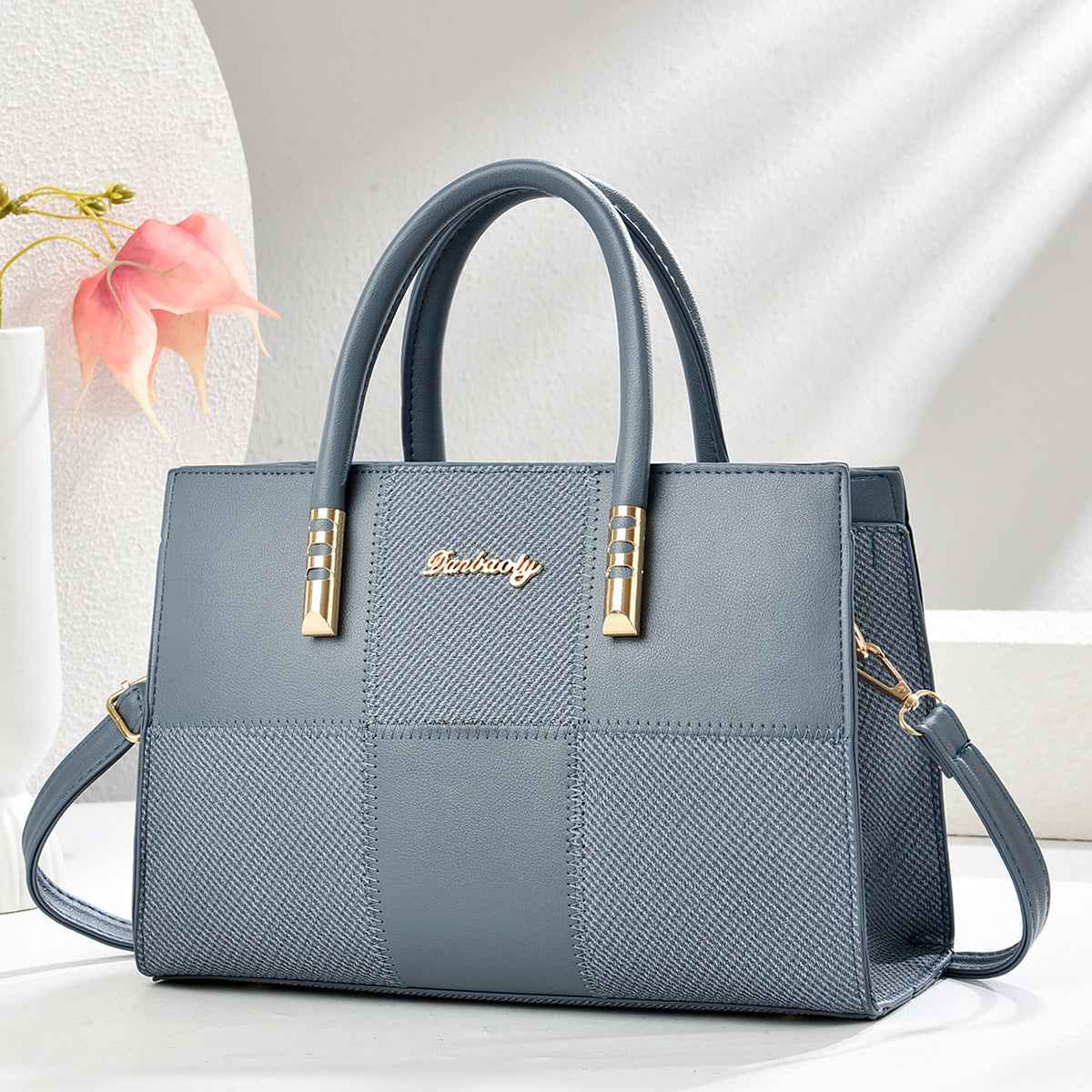 New Stylish Large-capacity Womens Tote Bag With A Bold Color-block Patchwork Design