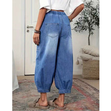 High-waiste Retro-style Denim Capri Pants