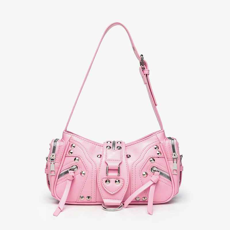 Edgy Y2k-style Single-shoulder Commuter Crossbody Biker Bag