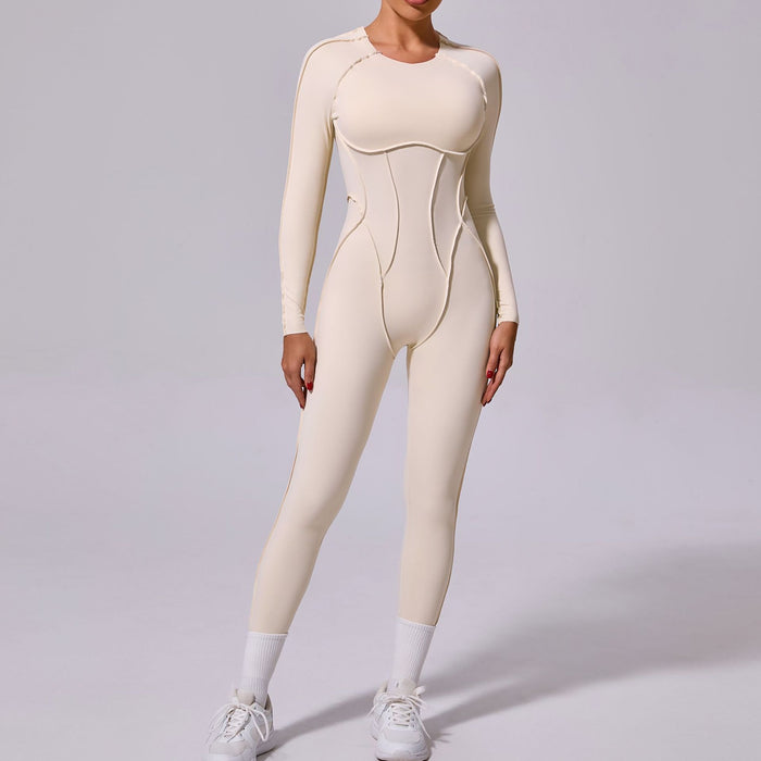 Nouvelle combinaison de sport une pièce pour l'hiver, combinaison de yoga moulante dos nu