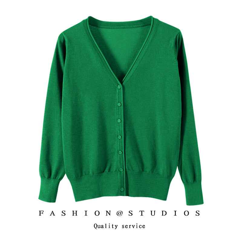 Women's Slim-fit SpringAutumn Plus-size Knitted Cardigan