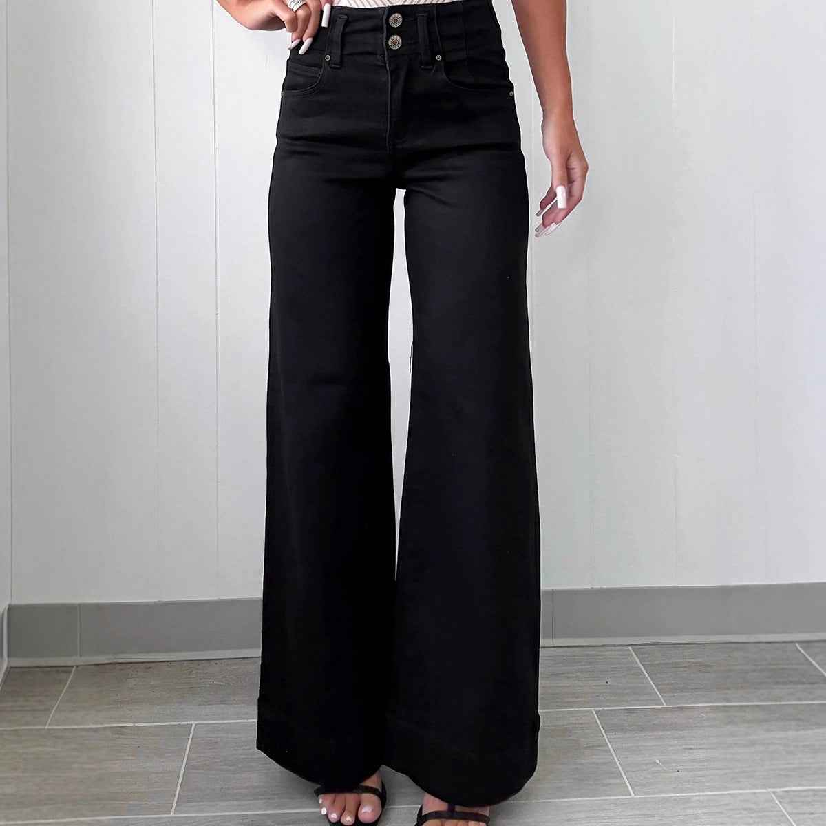 Solid-color Jeans Women's European And American Style Casual Versatile