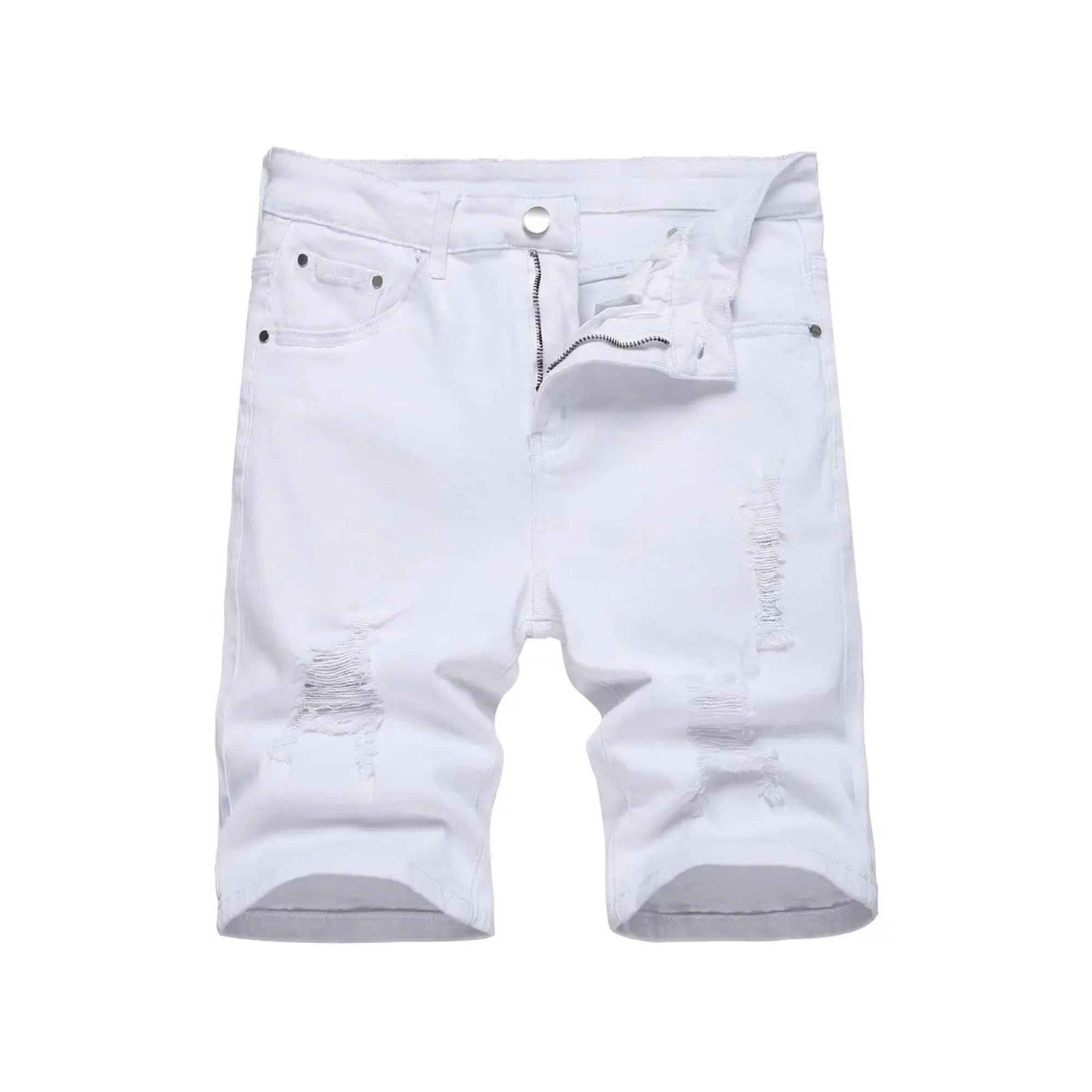 Men's Denim Shorts Summer Ripped Stretch