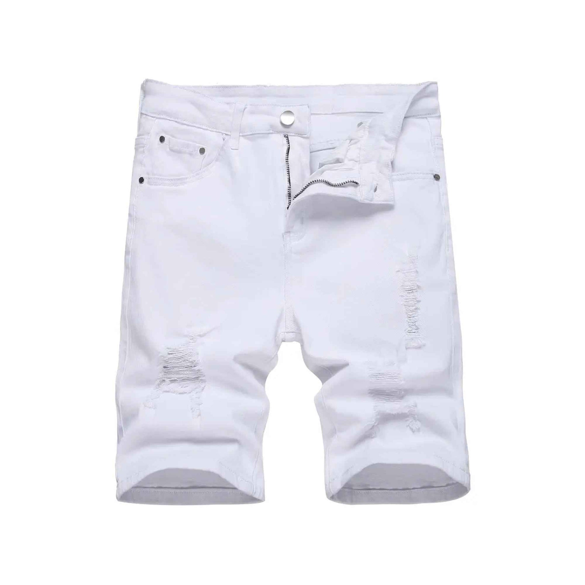 Men's Denim Shorts Summer Ripped Stretch