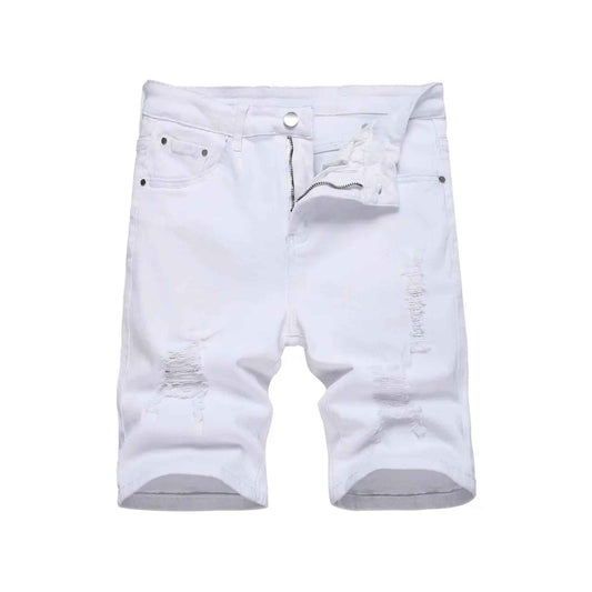 Men's Denim Shorts Summer Ripped Stretch