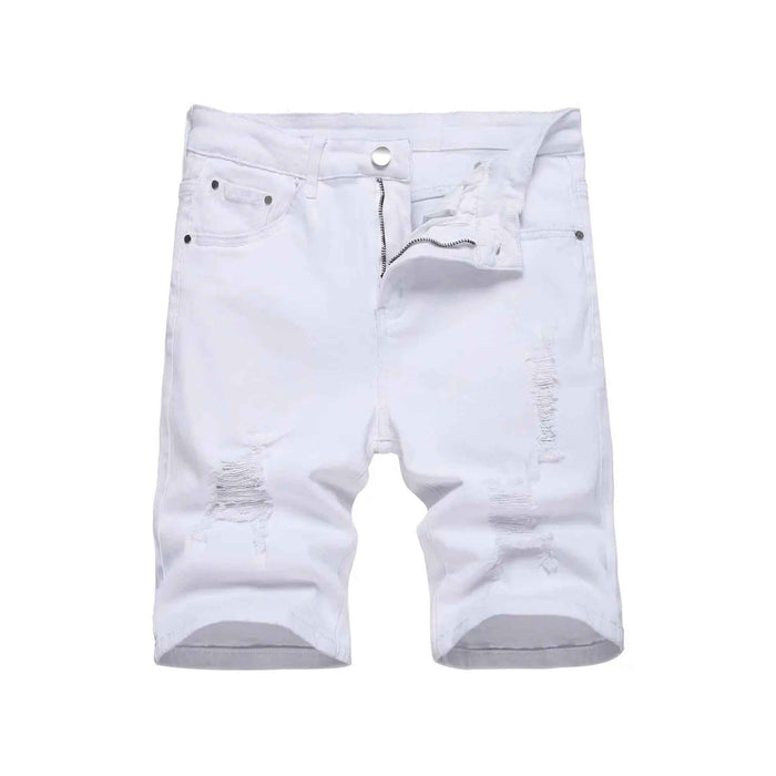 Shorts en jean pour homme été déchirés extensibles