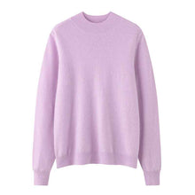 Womens Solid-Color Loose-Fit Mock-Neck Cashmere Sweater