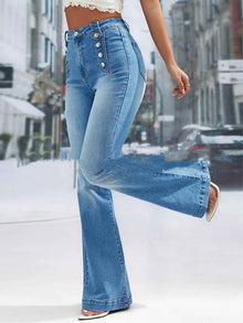 Brand-new Button-fly Washed Stretch Denim Jeans