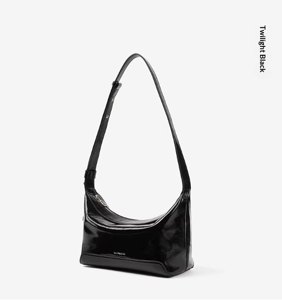 Full-grain Leather Lunch Black Genuine Leather Womens Crossbody Bag Handbag by Mirlaine Univers