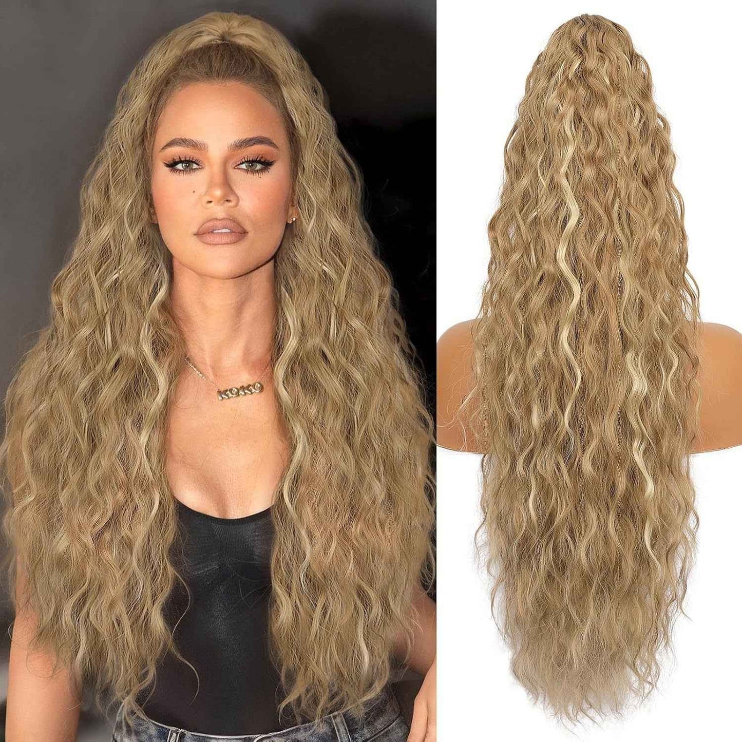 Grip Ponytail Fluffy Long Curly Hair Horse Tail Wig