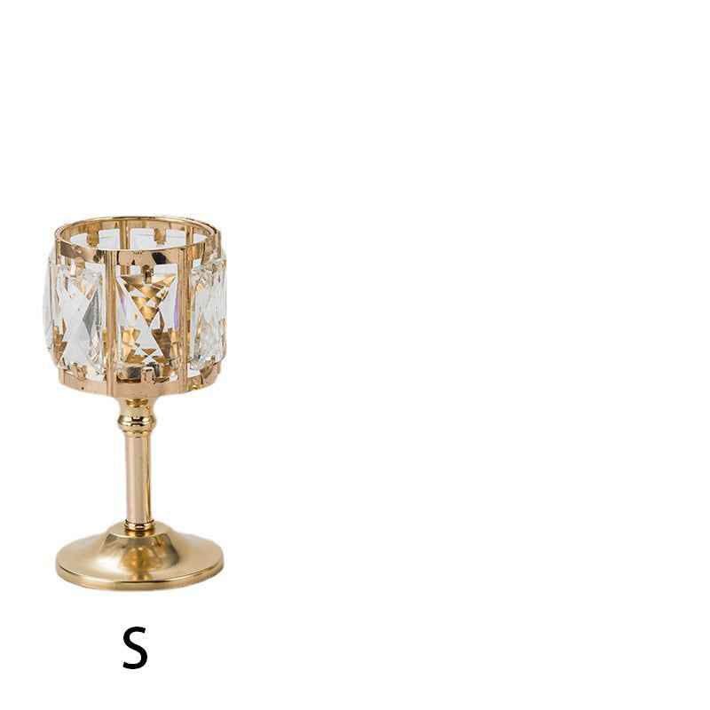 Crystal Candle Holder Creative Decoration Restaurant Metal Glass
