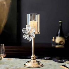 Crystal Petal Glass Candlestick Household Table Decorative Ornaments