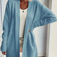 Women's Mid-length Large Pocket Long Sleeve Sweaters Cardigan