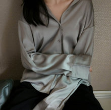 Women's Long-sleeved Satin Shirt by Mirlaine Univers