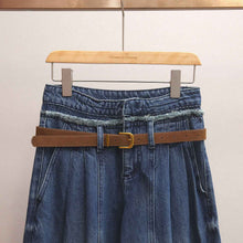 High-waisted A-line Wide-leg Long Jeans
