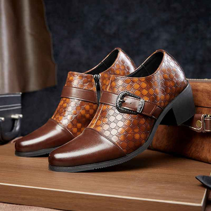 New Casual Shoes Fashionable Snakeskin Cuban Leather Shoes For Men