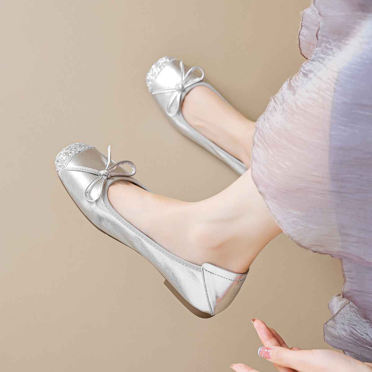 Women's Soft-soled Low-cut Bow-tie Flat Shoes