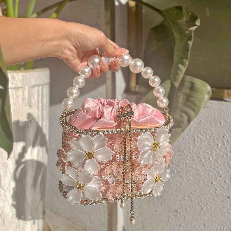 Retro Sunflower Birdcage Handmade Bucket Bag