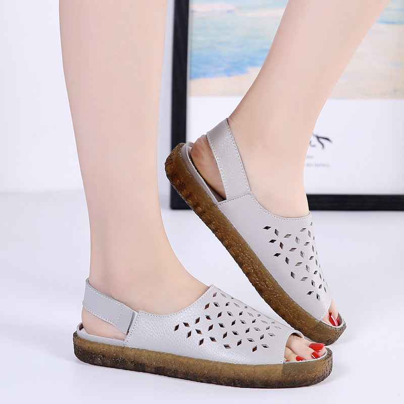 Hollow-out Plus Size Women's Sandals Korean Style Sandals Pregnant Women