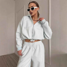 Women's Sportswear Set Solid Color Cardigan Set