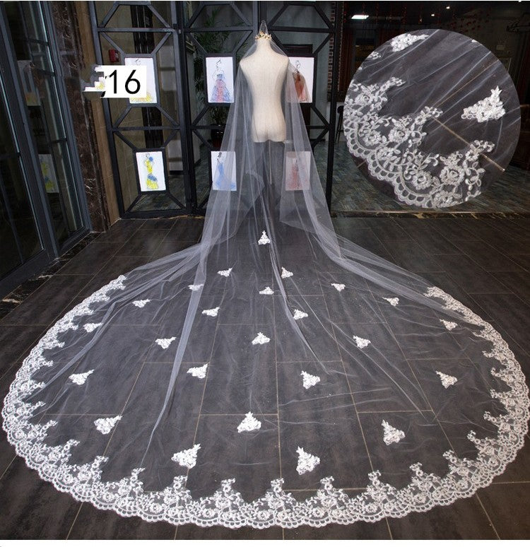 Bridal Wedding Dress Long Tail Luxury Super Fairy Wedding Veil by Mirlaine Univers