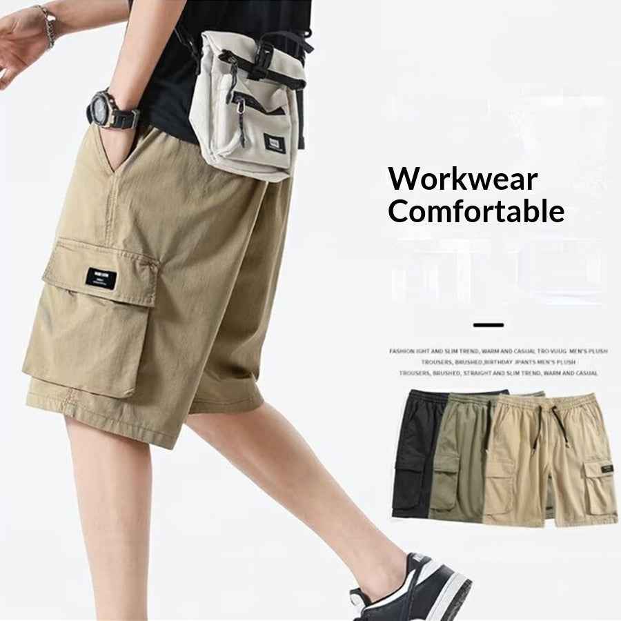 Japanese-style High-street Functional Workwear Shorts For Men