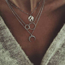 Fashionable Multilayer Boho Moon Map Necklace by Mirlaine Univers