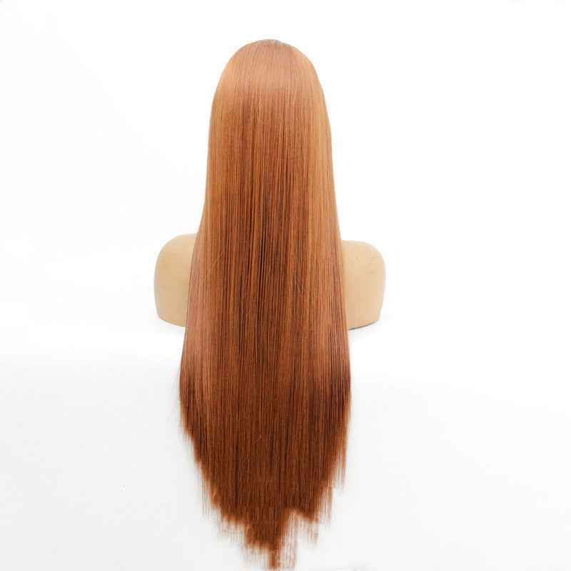 Brown silk synthetic front lace headgear