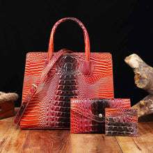Womens Crossbody Tote Bag  With Vibrant Crocodile-Grain Design In The Brummie Style