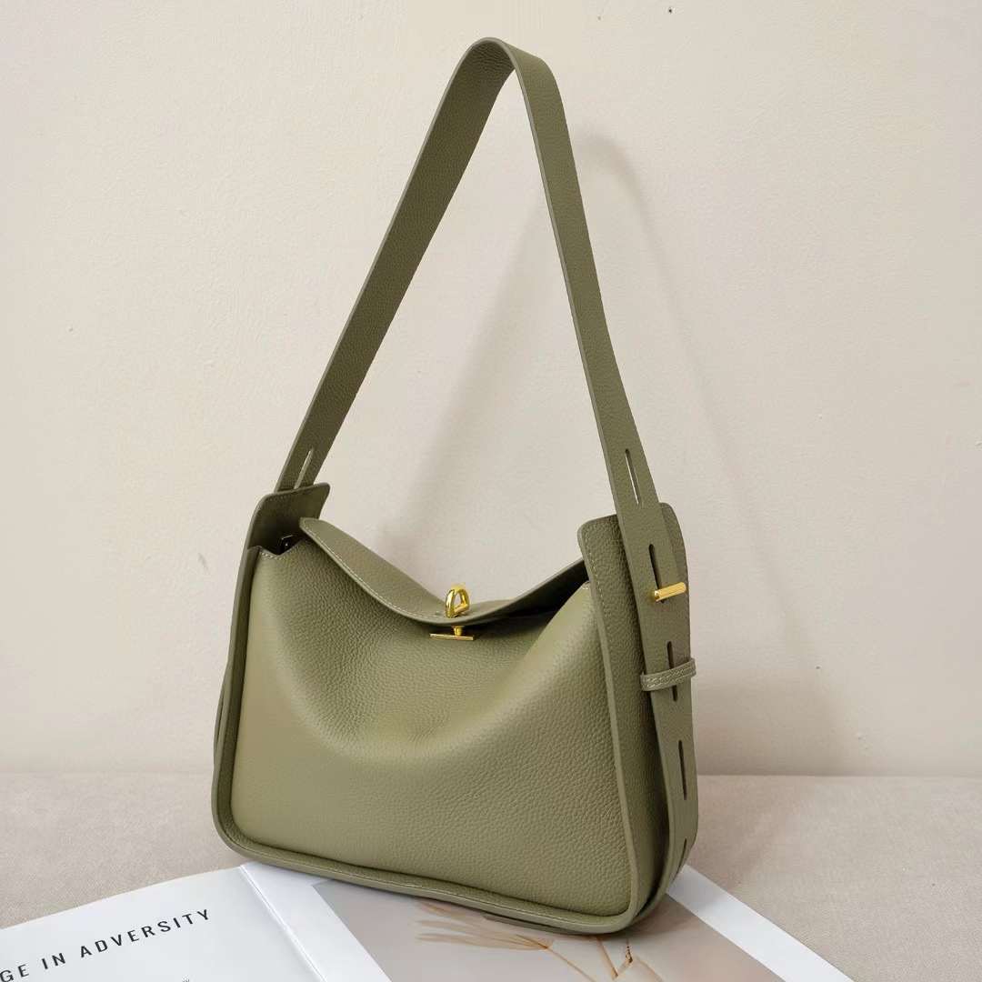 Niche Commuter Design Leather Crossbody Underarm Bag by Mirlaine Univers