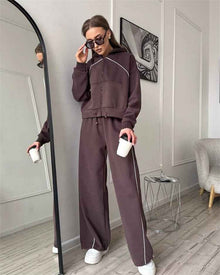 Women's Sportswear Set Solid Color Cardigan Set