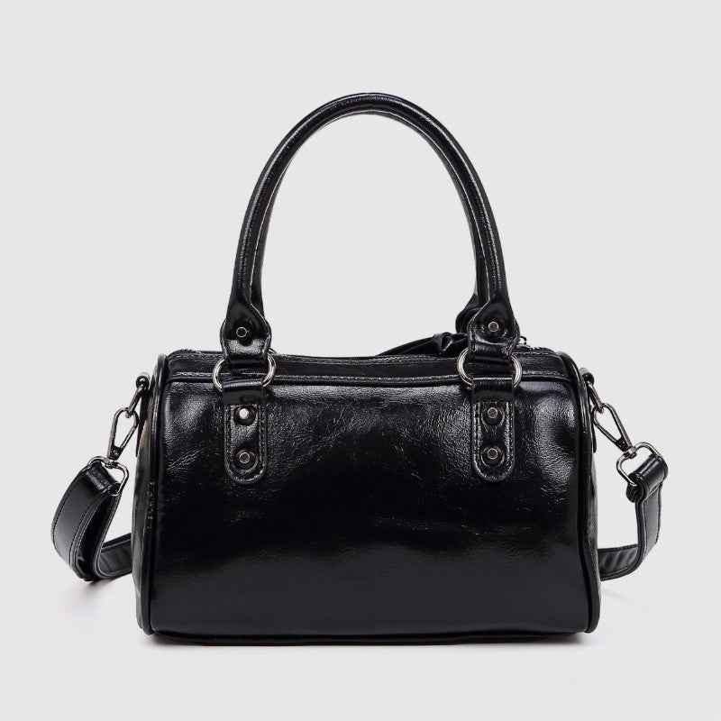 Fashionable Studded Large-capacity Pillow Racing Bowling Biker-inspired Tote And Shoulder Bag