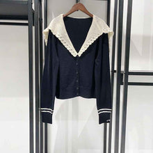 V-neck Crochet Shawl-Style Patchwork Knitted Cardigan