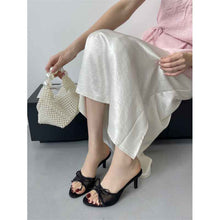 Fashionable Bow-Tie Open-Toe Mesh High-Heel Slide Sandals For Women