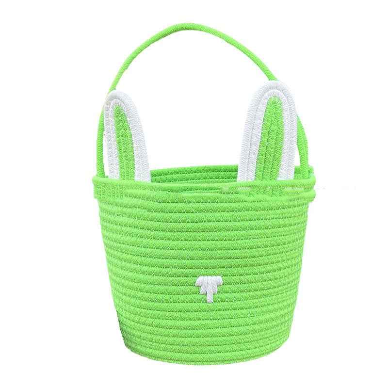 Easter Gift Basket With Hand-woven Rabbit Ears Storage Basket