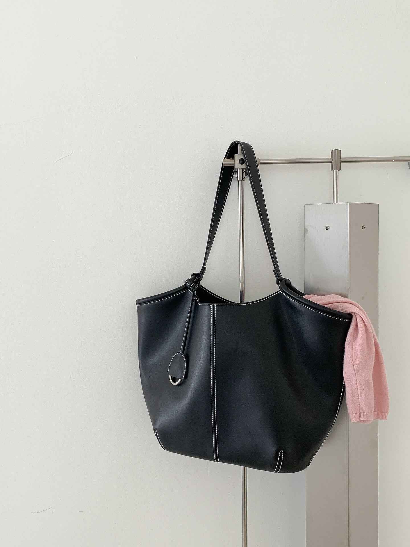 High Capacity Solid Color Versatile Womens Tote And Shoulder Bag