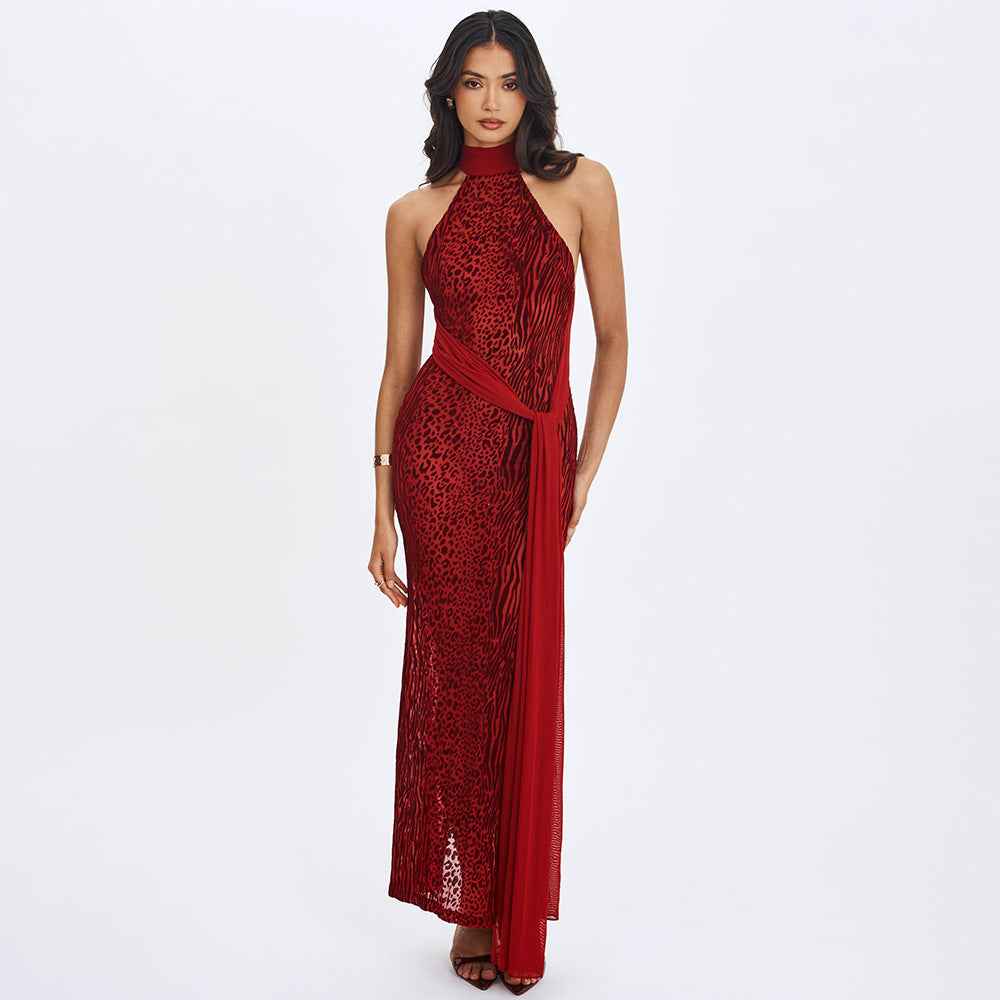 Women's New Halterneck Flowy Split Dress