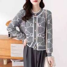 Womens Round-neck Long-sleeve Cardigan Topcoat