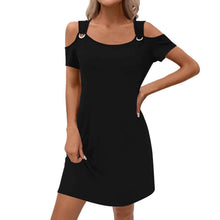 Womens Solid-Color Elegant Off-Shoulder Skirt