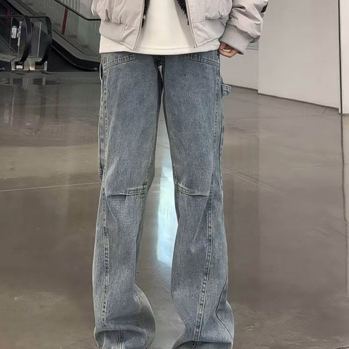 Jean homme rétro bleu, coupe slim légèrement évasée