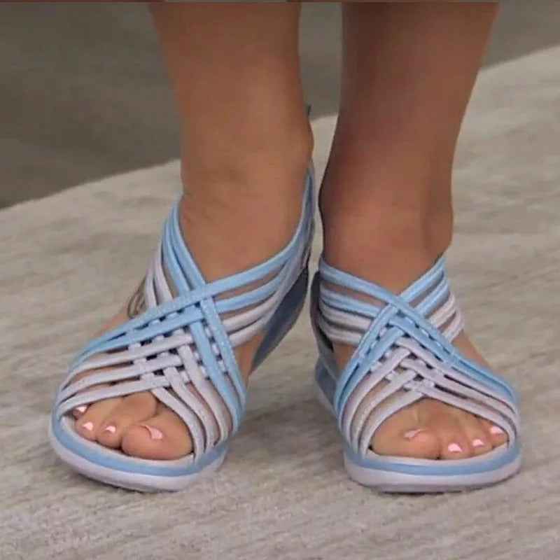 Large Size Sandals Women Low-cut Breathable Sports Braided Fish Mouth Shoes Women Sandals