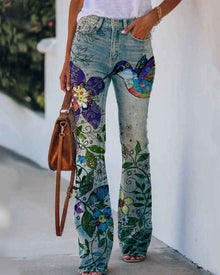 Womens Casual 3D patterned Jeans