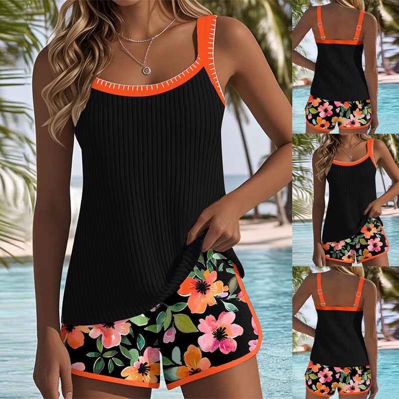 Sexy Solid Color Beach Vacation Hot Spring Bathing Suit