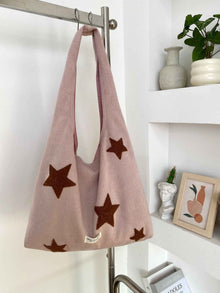 Korean-style Star-embroidered Single-shoulder Bag Large-capacity Plush Tote Bag
