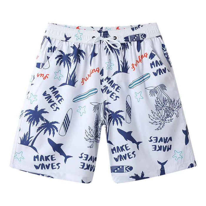Men's Printing Vacation Style Wading Quick-drying Beach Swim Trunks