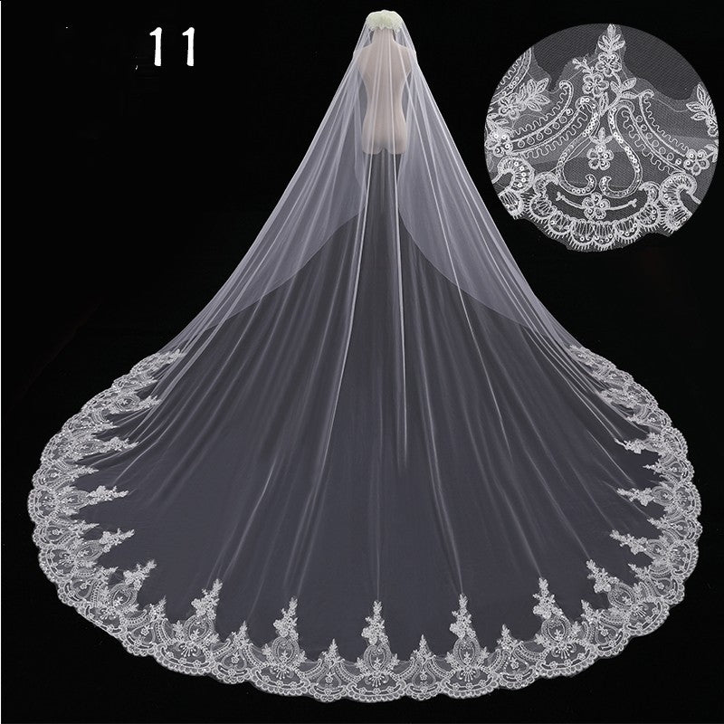 Bridal Wedding Dress Long Tail Luxury Super Fairy Wedding Veil by Mirlaine Univers
