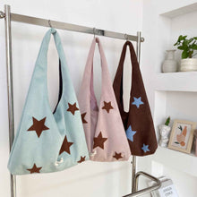 Korean-style Star-embroidered Single-shoulder Bag Large-capacity Plush Tote Bag