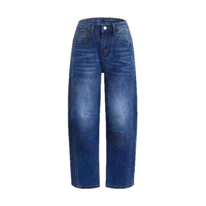 Stitched-detail Patch Pocket Tapered Womens Jeans